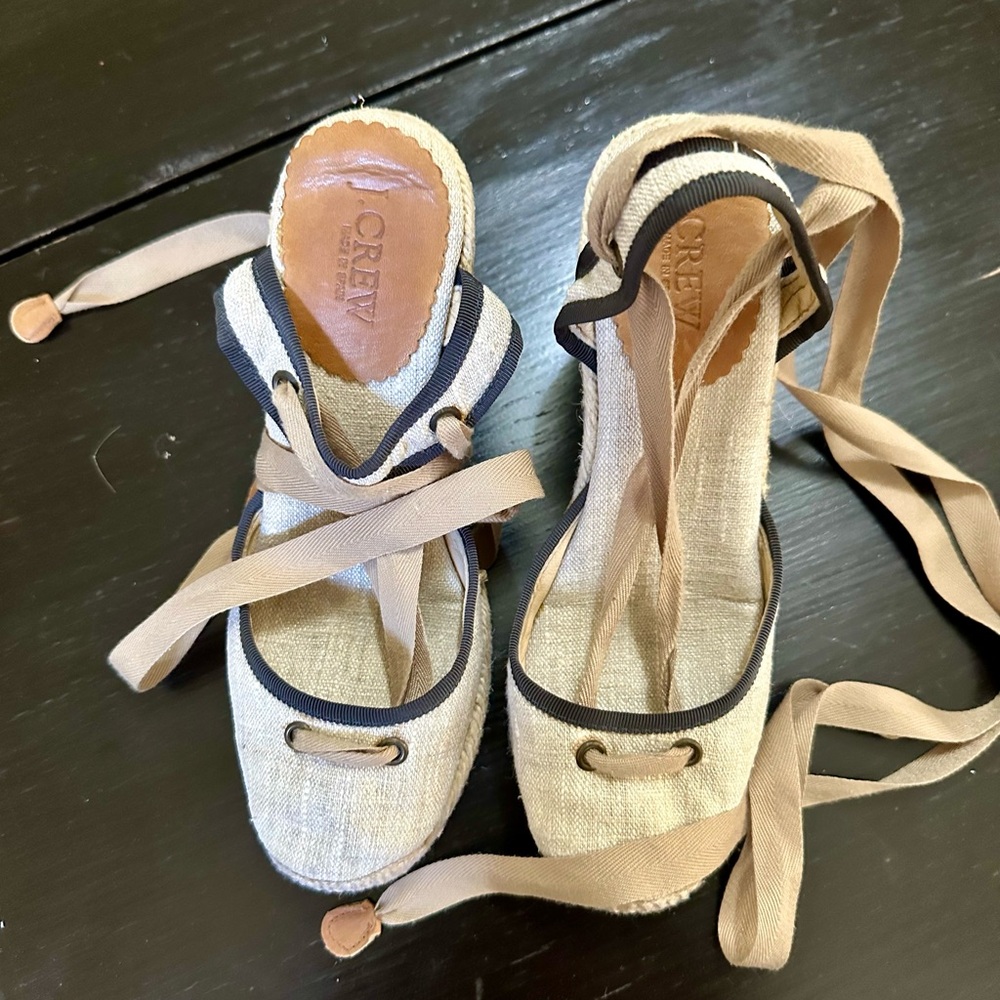 J. Crew Women's Cream and Tan Espadrilles